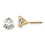18k 5 carat Certified Lab Grown Diamond VS+ F+ Round Complete Three Prong Screwback Stud Earrings
