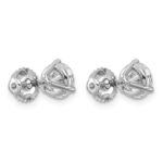 Platinum 2 carat Lab Grown Diamond VS+ F+ Round Complete Three Prong Screwback Stud Earrings - Image 3