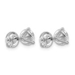 14k White Gold 2 carat Lab Grown Diamond VS/SI+ G+ Round Complete Three Prong Screwback Stud Earrings - Image 4
