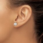 14k 2 carat Lab Grown Diamond VS+ F+ Round Complete Three Prong Screwback Stud Earrings - Image 3