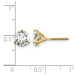 14k 1 3/4 carat Certified Lab Grown Diamond VS+ F+ Round Three Prong Complete Screwback Stud Earrings - Image 4