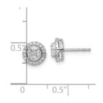 14k White Gold 1/2 carat Lab Grown Diamond VS/SI+ G+ Complete Round and Marquise Halo Post Earrings - Image 2
