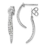 14k White Gold 5/8 carat Lab Grown Diamond VS/SI+ G+ Front and Back Dangle Post Earrings