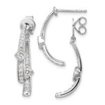 14k White Gold 7/8 carat Lab Grown Diamond VS/SI+ G+ Front and Back Dangle Post Earrings