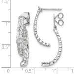 14k White Gold 1 1/2 carat Lab Grown Diamond VS/SI+ G+ Front and Back Dangle Post Earrings - Image 2