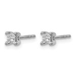 14k White Gold 1/4 carat Lab Grown Diamond VS+ F+ Princess Complete Four Prong Stud Earrings - Image 2