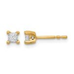 14k 1/4 carat Lab Grown Diamond VS/SI+ G+ Princess Complete Four Prong Stud Earrings