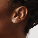 14k White Gold 1/2 carat Certified Lab Grown Diamond VS+ F+ Princess Complete Four Prong Stud Earrings - Image 3