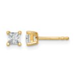 14k 1/2 carat Certified Lab Grown Diamond VS+ F+ Princess Complete Four Prong Stud Earrings