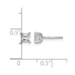 14k White Gold 3/4 carat Certified Lab Grown Diamond VS+ F+ Princess Complete Four Prong Stud Earrings - Image 4