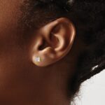 14k 3/4 carat Certified Lab Grown Diamond VS+ F+ Princess Complete Four Prong Stud Earrings - Image 3