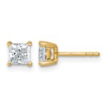 14k 1 carat Lab Grown Diamond VS/SI+ G+ Princess Complete Four Prong Stud Earrings