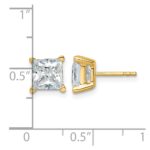 14k 4 carat Certified Lab Grown Diamond VS/SI+ G+ Princess Complete Four Prong Stud Earrings - Image 4