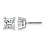 14kw Princess 4-Prong 1.50ct. Screw Back Post Earring Mountings