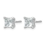 14kw Princess 4-Prong 1.50ct. Screw Back Post Earring Mountings - Image 2