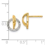 14K Polished 1/10 carat Diamond Open Circle Drop Post Earrings - Image 3