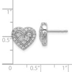 14k White Gold 3/4 carat Lab Grown Diamond VS/SI+ G+ Complete Halo Heart Post Earrings - Image 4