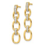 14k 1/6 carat Lab Grown Diamond VS/SI+ G+ Complete Fashion Dangle Link Post Earrings - Image 2