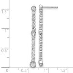 14k White Gold 1 carat Lab Grown Diamond VS/SI+ G+ Complete Dangle Post Earrings - Image 4