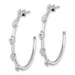 14k White Gold 3/4 carat Lab Grown Diamond VS/SI+ G+ Complete C-Hoop Post Earrings - Image 2