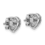 14k White Gold 1/4 carat Lab Grown Diamond VS/SI+ G+ 1/2 Center Semi Mount Halo Heart Post Earrings - Image 4