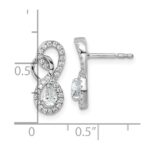 14K White Gold Polished 1/2 carat Diamond Infinity Drop Post Earrings - Image 3