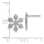 14k White Gold Snowflake Diamond Post Earrings - Image 3