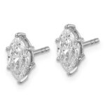 14kw 1 1/4 ctw Lab Grown Diamond VS+ F+ Marquise 6 Prong Earring - Image 2