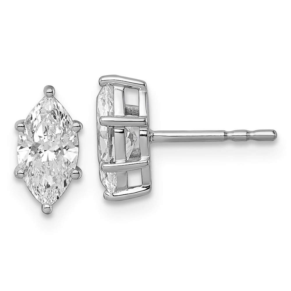 EM12318-125-WAA.jpg 14kw 1 1/4 ctw Lab Grown Diamond VS+ F+ Marquise 6 Prong Earring - Image 1