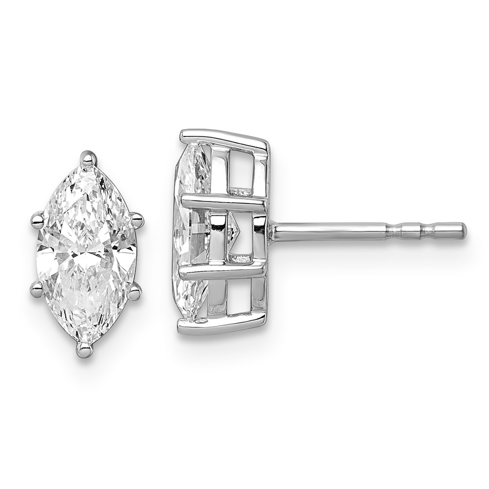 EM12318-133-WAA.jpg 14kw 1 1/3 ctw Lab Grown Diamond VS+ F+ Marquise 6 Prong Earring - Image 1