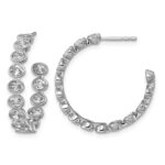 14kw 2 5/8ct Lab Grown Dia VS+ F+ Post East/West Oval Hoop Earrings