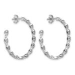 14kw 2ct Lab Grown Dia VS+ F+ Post Pear Hoop Earrings - Image 3