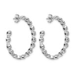 14kw 3 1/3ct Lab Grown Dia VS+ F+ Post Round/Heart Hoop Earrings - Image 3