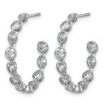 14kw 2 1/6ct Lab Grown Dia VS+ F+ Post Round/Pear Hoop Earrings - Image 2