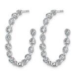 14kw 2 5/8ct Lab Grown Dia VS+ F+ Post Round/Pear Hoop Earrings - Image 2