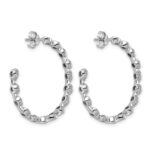 14kw 2 5/8ct Lab Grown Dia VS+ F+ Post Round/Pear Hoop Earrings - Image 3