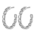 14kw 3 1/4ct Lab Grown Dia VS+ F+ Post Emerald Hoop Earrings - Image 2