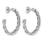 14kw 3 1/4ct Lab Grown Dia VS+ F+ Post Emerald Hoop Earrings - Image 3
