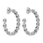 14kw 2 7/8ct Lab Grown Dia VS+ F+ Post Round Hoop Earrings - Image 3