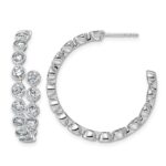 14kw 3 1/2ct Lab Grown Dia VS+ F+ Post Round Hoop Earrings