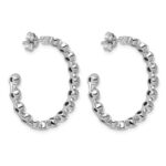 14kw 3 1/2ct Lab Grown Dia VS+ F+ Post Round Hoop Earrings - Image 3