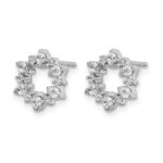 14k White Gold 3/8 carat Diamond Fancy Sunburst Post Earrings - Image 2