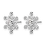 14k White Gold Diamond Snowflake Earrings - Image 2
