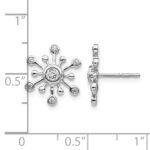 14k White Gold Diamond Snowflake Earrings - Image 4