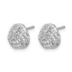 14k White Gold 1/4 carat Lab Grown Diamond VS/SI+ G+ Love Knot Post Earrings - Image 2