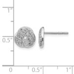 14k White Gold 1/4 carat Lab Grown Diamond VS/SI+ G+ Love Knot Post Earrings - Image 4