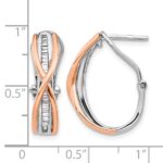 14k Rose and White Gold Diamond Fancy Earrings - Image 4