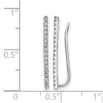 14k White Gold 1/4 carat Diamond Bar Fancy Ear Climber Earrings - Image 4