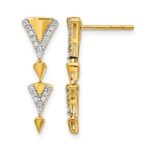 14k 1/5 carat Diamond Fancy Post Dangle Earrings