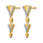 14k 1/5 carat Diamond Fancy Post Dangle Earrings - Image 2